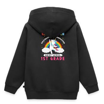 Kindergarten erfolgreich abgeschlossen Einhorn - Kinder Premium Organic Hoodie - Schwarz - Hinten - AI Model Kid Male (0cm)