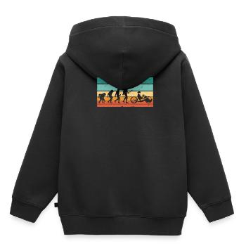 Vintage Evolution Handbike - Kinder Premium Organic Hoodie - Schwarz - Hinten - AI Model Kid Male (0cm)