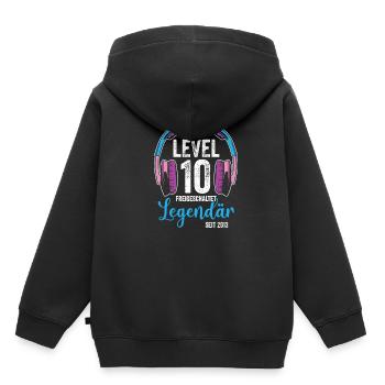 Level 10 Freigeschaltet Gamer - Kinder Premium Organic Hoodie - Schwarz - Hinten - AI Model Kid Male (0cm)