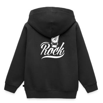 Gitarre Rockmusik Rockmusiker - Kinder Premium Organic Hoodie - Schwarz - Hinten - AI Model Kid Male (0cm)
