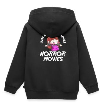 Film Girl Films d’horreur - Sweat Premium à capuche enfant bio - noir - Dos - AI Model Kid Male (0cm)