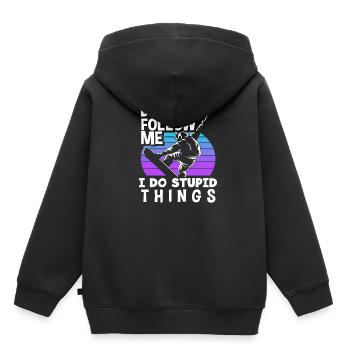 Snowboard Wintersport Berge Winterurlaub - Kinder Premium Organic Hoodie - Schwarz - Hinten - AI Model Kid Male (0cm)