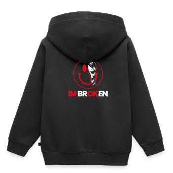 I'm Ok I'm Broken - Kinder Premium Organic Hoodie - Schwarz - Hinten - AI Model Kid Male (0cm)