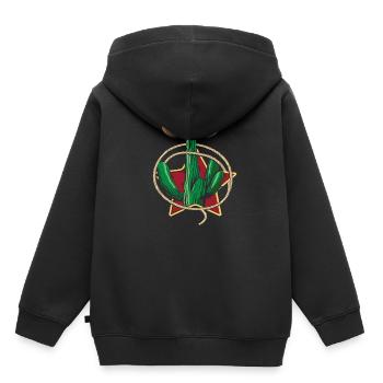 Cactus de l’Ouest - Sweat Premium à capuche enfant bio - noir - Dos - AI Model Kid Male (0cm)