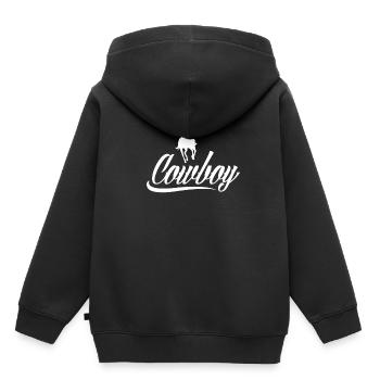 Cowboy Equitation Western Western Lasso Sport - Sweat Premium à capuche enfant bio - noir - Dos - AI Model Kid Male (0cm)