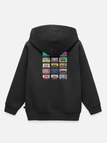 Cassette Mixtape - Kinder Premium Organic Hoodie - Schwarz