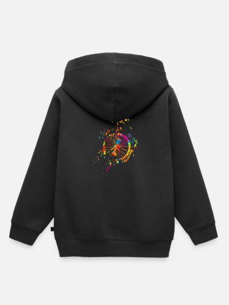 Einrad Akrobat Einradfahrerin Retro Vintage Einrad - Kinder Premium Organic Hoodie - Schwarz
