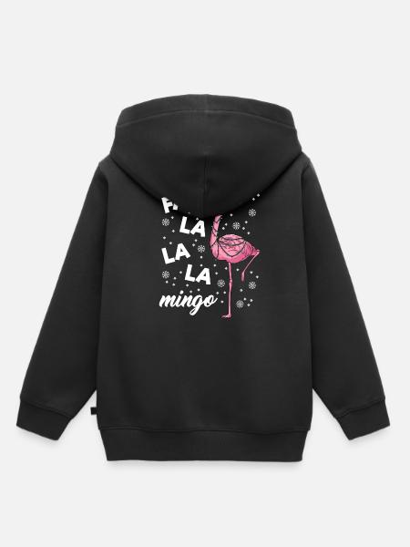 Falalalamingo Flamingo Christmas - Premium børne hættetrøje økologisk - sort