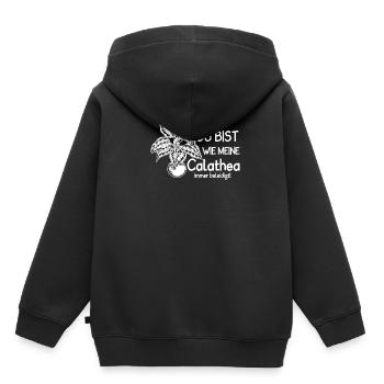 Du bist wie meine Calathea immer beleidigt - Kinder Premium Organic Hoodie - Schwarz - Hinten - AI Model Kid Male (0cm)