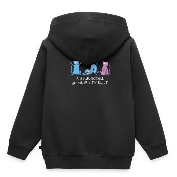 Ich War Normal Bis Zur Dritten Katze - Kinder Premium Organic Hoodie - Schwarz - Hinten - AI Model Kid Male (0cm)