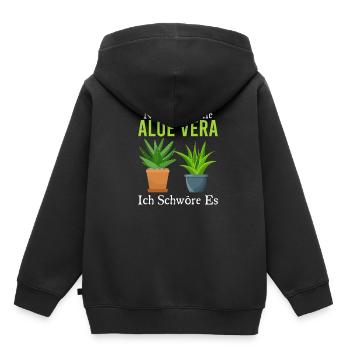 Nur Noch Eine Aloe Vera Ich Schwöre Es Pflanze - Kinder Premium Organic Hoodie - Schwarz - Hinten - AI Model Kid Male (0cm)
