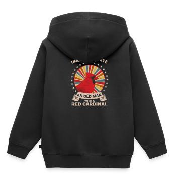 Cardinal Rouge Cardinal Rouge Rétro Vintage Cardinal - Sweat Premium à capuche enfant bio - noir - Dos - AI Model Kid Male (0cm)
