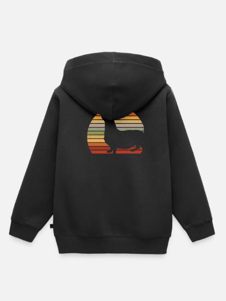 Dackel - Kinder Premium Organic Hoodie - Schwarz