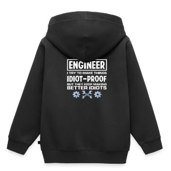 Engineer Nutritional Information Gift - Kids Premium Organic Hoodie - black - Back - AI Model Kid Male (0cm)