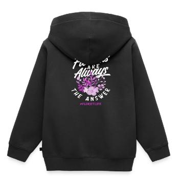 Doux Fleuristes Fleuristes Cadeau Fleuristes - Sweat Premium à capuche enfant bio - noir - Dos - AI Model Kid Male (0cm)