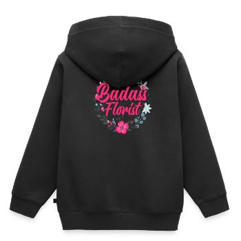Fleuriste robuste - Sweat Premium à capuche enfant bio - noir - Dos - AI Model Kid Male (0cm)