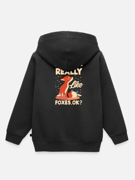 Fuchs Füchse Tiere Geschenkidee - Kinder Premium Organic Hoodie - Schwarz