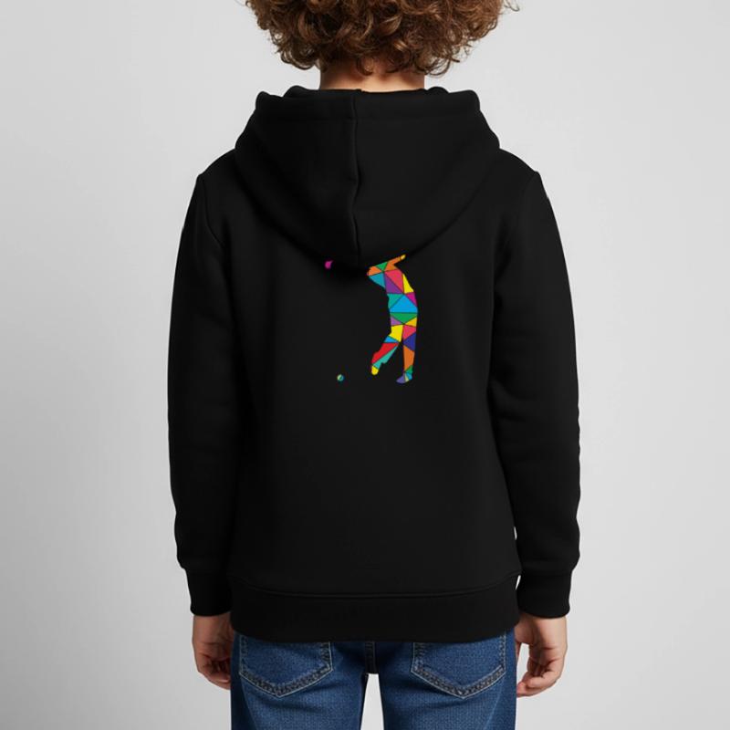 Low Poly Golfer Polygon Golf Kids Premium Organic Hoodie
