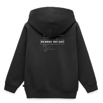 Reboot Tut Gut IT-Berater Admin Neustart - Kinder Premium Organic Hoodie - Schwarz - Hinten - AI Model Kid Male (0cm)