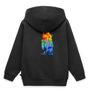 Pinguin Splash Art Arktis Eis - Kinder Premium Organic Hoodie - Schwarz - Hinten - AI Model Kid Male (0cm)