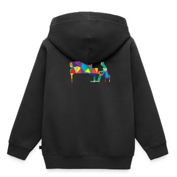 Klavier Polygon Lustiges Piano - Kinder Premium Organic Hoodie - Schwarz - Hinten - AI Model Kid Male (0cm)