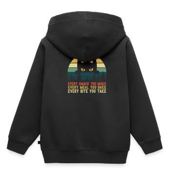 Chaque claque chaque repas chaque bouchée - Sweat Premium à capuche enfant bio - noir - Dos - AI Model Kid Male (0cm)