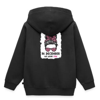 In Dezember We Wear Pink - Kinder Premium Organic Hoodie - Schwarz - Hinten - AI Model Kid Male (0cm)