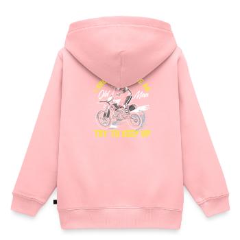 Motocross Old Man Dirt Bike - Kids Premium Organic Hoodie - rose - Back - AI Model Kid Female (0cm)