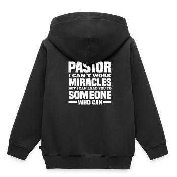 Pasteur Pasteur Dieu Jésus Prêtre - Sweat Premium à capuche enfant bio - noir - Dos - AI Model Kid Male (0cm)