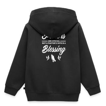 Pasteur Pasteur épouse bienheureuse - Sweat Premium à capuche enfant bio - noir - Dos - AI Model Kid Male (0cm)