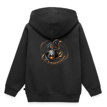 Ornithologue ornithologue ornithologue ornithologique d’observation des oiseaux - Sweat Premium à capuche enfant bio - noir - Dos - AI Model Kid Male (0cm)
