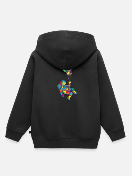 Low Poly Astronom Poly Astronaut - Kinder Premium Organic Hoodie - Schwarz