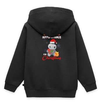 I Want A Hippopotamus For Christmas - Kinder Premium Organic Hoodie - Schwarz - Hinten - AI Model Kid Male (0cm)