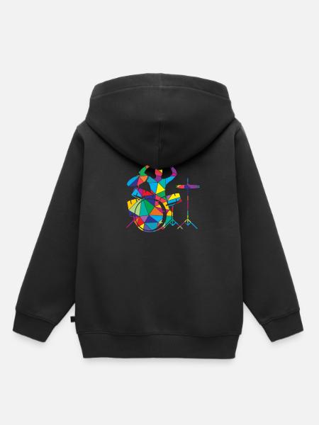 Schlagzeug Polygon Trommler - Kinder Premium Organic Hoodie - Schwarz