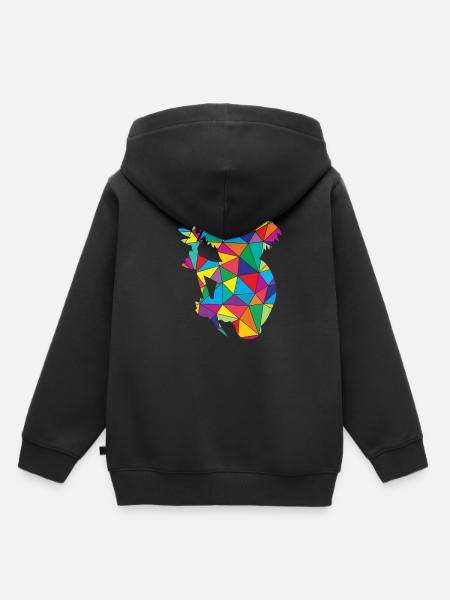 Koala Polygon Wild Animal - Kinder Premium Organic Hoodie - Schwarz