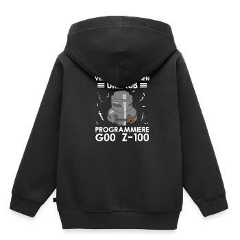 Verlängere Deinen Urlaub Programmiere G00 Z 100 - Kinder Premium Organic Hoodie - Schwarz - Hinten - AI Model Kid Male (0cm)
