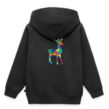 Deer Polygon Deer Wild Animal - Kids Premium Organic Hoodie - black - Back - AI Model Kid Male (0cm)