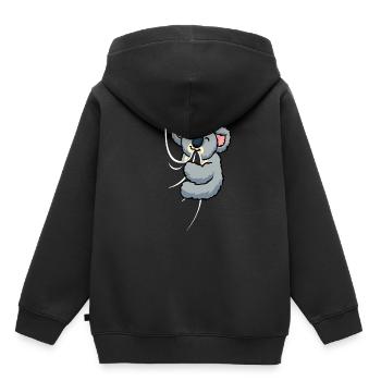 Mignon Koala Tissu Mordant Sucer Koala - Sweat Premium à capuche enfant bio - noir - Dos - AI Model Kid Male (0cm)