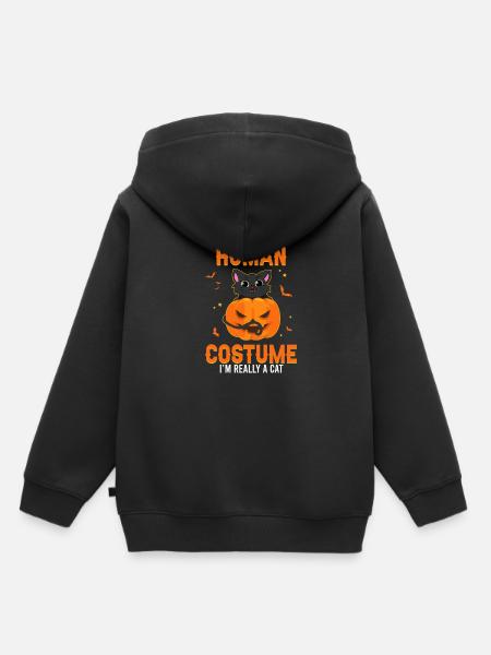 Dies ist mein menschen Kostüm Ich bin eine Katze - Kinder Premium Organic Hoodie - Schwarz