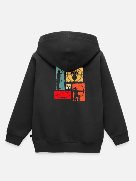 Archer Retro Archery - Kinder Premium Organic Hoodie - Schwarz