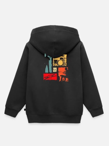Drums Retro - Kinder Premium hoodie biologisch - zwart