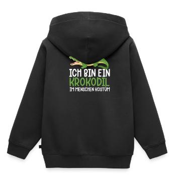 Ich Bin Ein Krokodil Im Menschen Kostüm - Kinder Premium Organic Hoodie - Schwarz - Hinten - AI Model Kid Male (0cm)