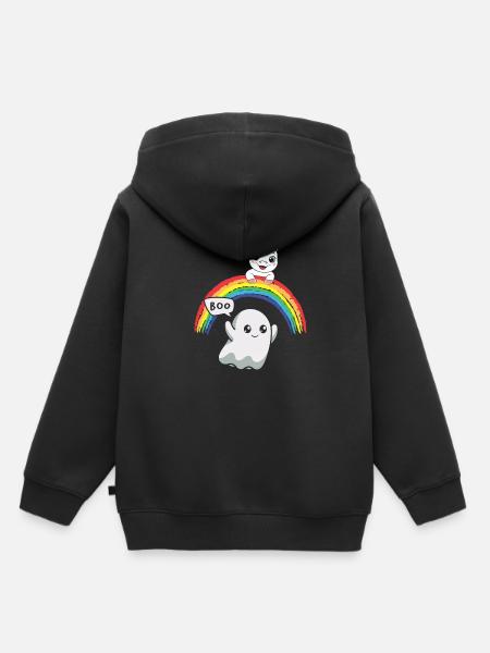 Boo Gespenst - Kinder Premium Organic Hoodie - Schwarz