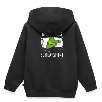 Offizielles Schlafshirt Krokodil Aligator - Kinder Premium Organic Hoodie - Schwarz - Hinten - AI Model Kid Male (0cm)