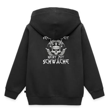 Walhalla Freundlichkeit Schwäche - Kinder Premium Organic Hoodie - Schwarz - Hinten - AI Model Kid Male (0cm)