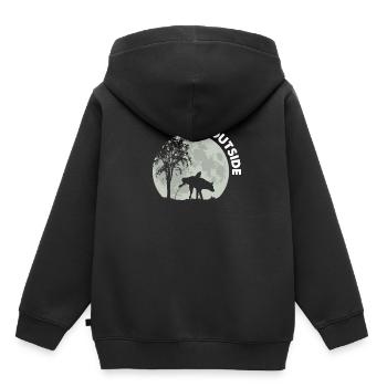 Je fais dehors chien - Sweat Premium à capuche enfant bio - noir - Dos - AI Model Kid Male (0cm)