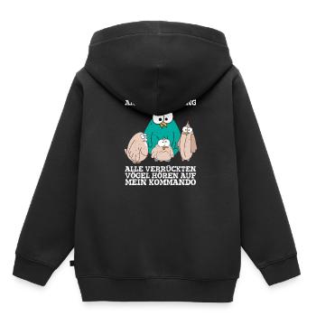 Anstaltleitung Alle Vögel Hören Auf Mein Kommando - Kinder Premium Organic Hoodie - Schwarz - Hinten - AI Model Kid Male (0cm)