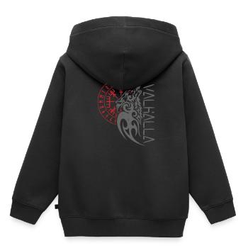 Walhalla Wolf Odin Kompass - Kinder Premium Organic Hoodie - Schwarz - Hinten - AI Model Kid Male (0cm)