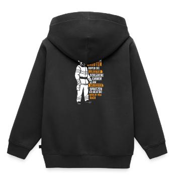 Feuerwehr große Hupen Lange Schläuche - Kinder Premium Organic Hoodie - Schwarz - Hinten - AI Model Kid Male (0cm)