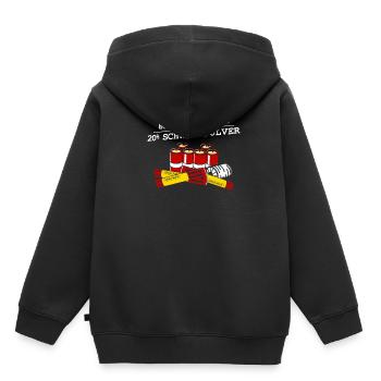80% Baumwolle 20% Schwarzpulver - Kinder Premium Organic Hoodie - Schwarz - Hinten - AI Model Kid Male (0cm)